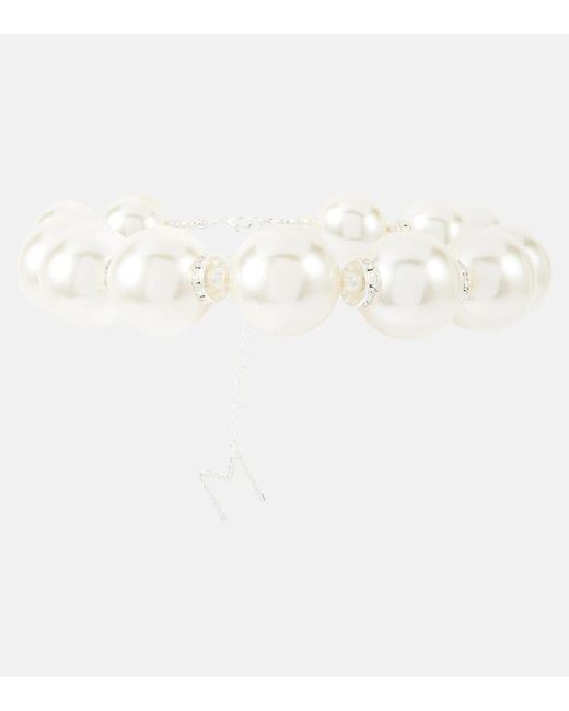 Choker con perlas artificiales Magda Butrym de color White