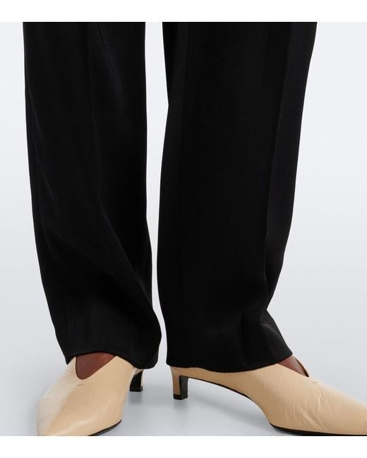 Loulou de Saison Black Alio Lds Pleated Straight Pants
