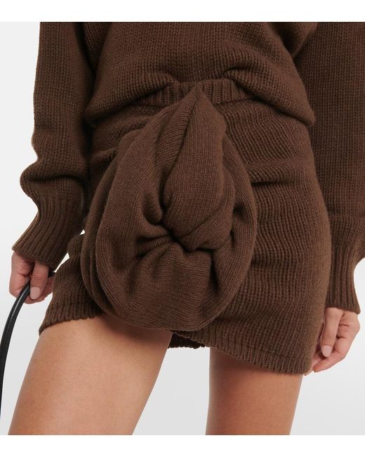 Magda Butrym Brown Cashmere Miniskirt