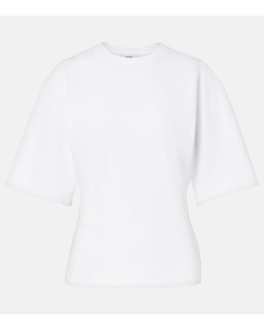 Agolde White Storey Gathered Cotton Jersey T-Shirt