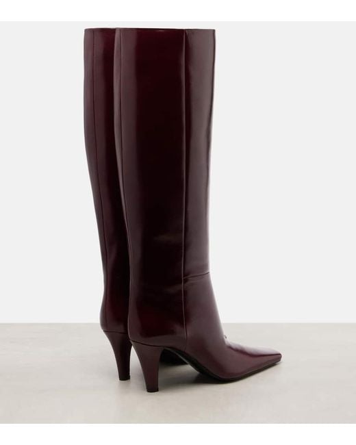 Botas Altas Jill 75 De Piel Saint Laurent de color Purple