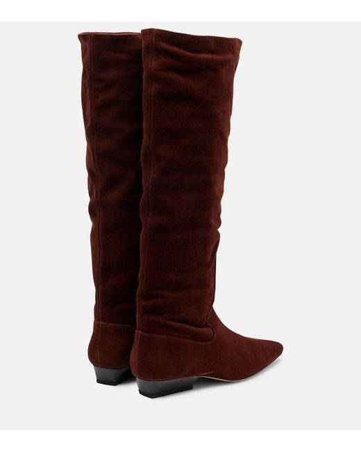 Staud Brown Wally Suede Knee-High Boots