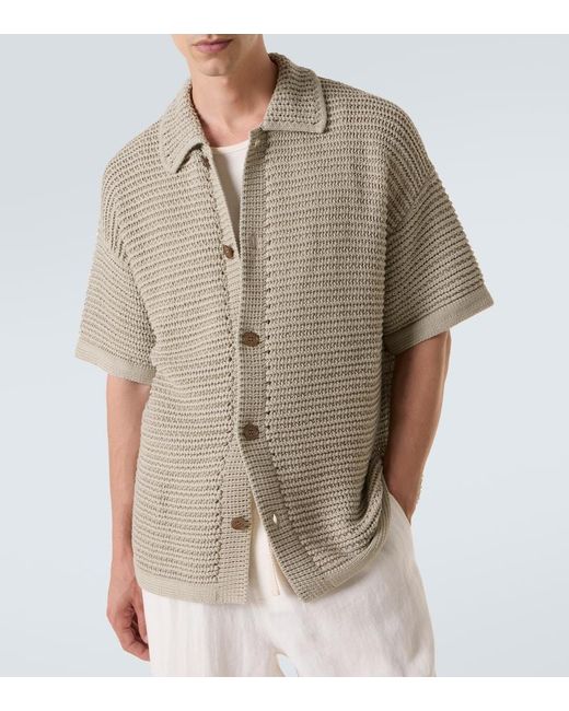 Orlebar Brown Natural Knitted Cotton Bowling Shirt for men