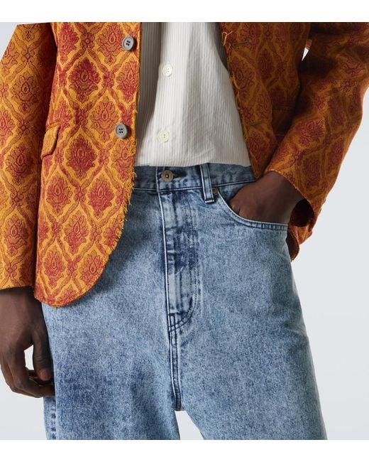 Junya Watanabe Blue High-Rise Flared Jeans for men
