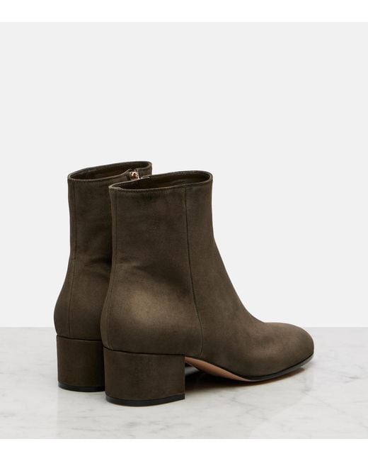Gianvito Rossi Green Ankle Boots Joelle 45 Aus Veloursleder
