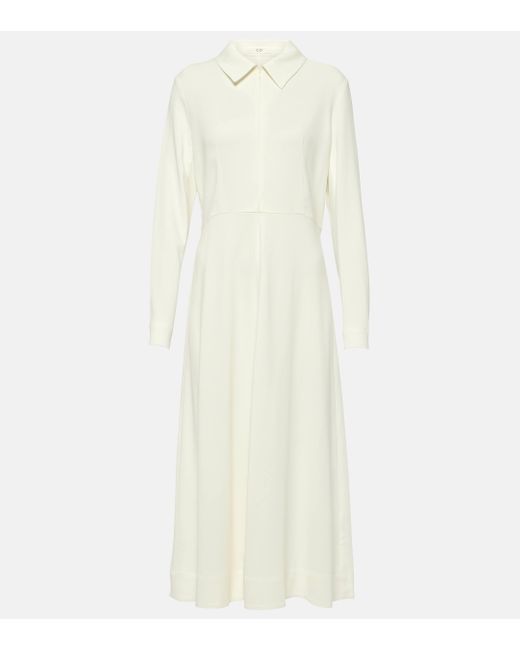 Co. White Pleated Shirt Dress