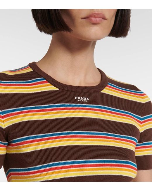 Prada Brown Pullover Aus Baumwolle