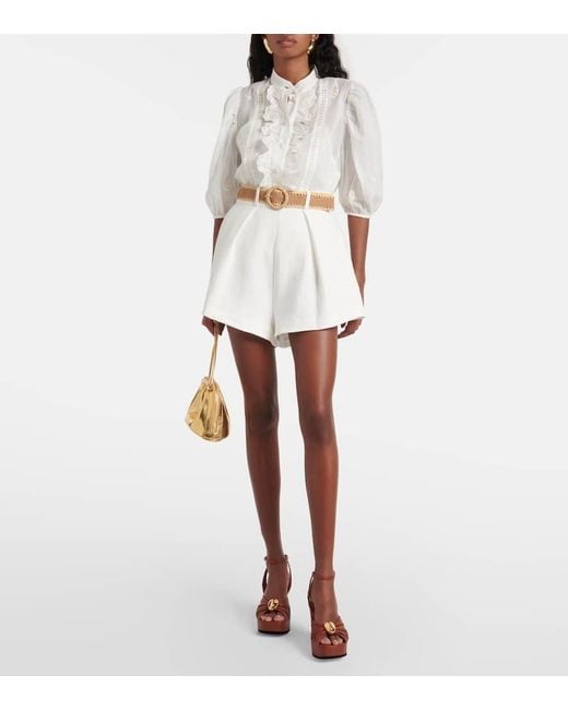 Shorts Acacia Tuck di Zimmermann in White