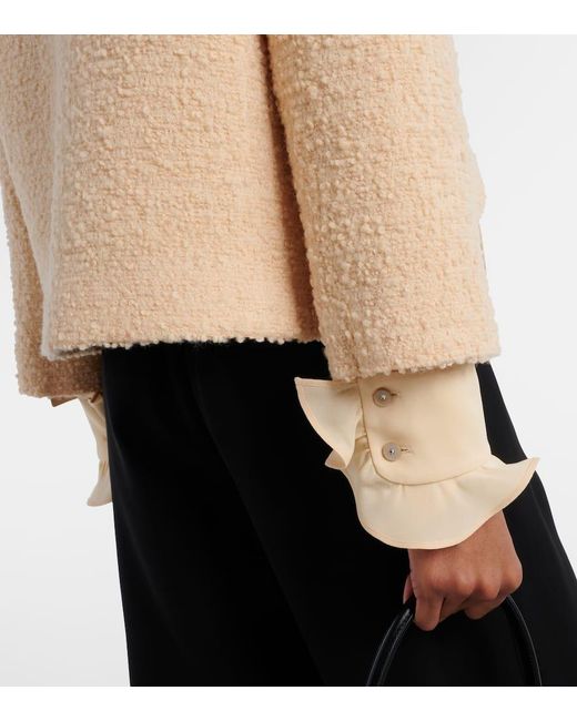 Chaqueta De Tweed En Mezcla De Lana Valentino de color Natural