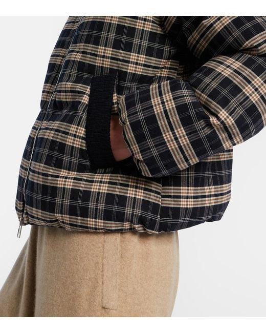 Varley Black Bryony Checked Flannel Puffer Jacket