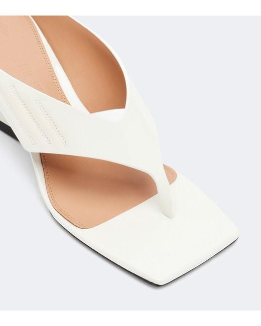 The Attico White Cheope Patent Leather Wedge Sandals