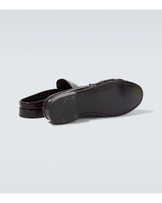 Saint Laurent Brown Le Loafer Eel Leather Mules for men