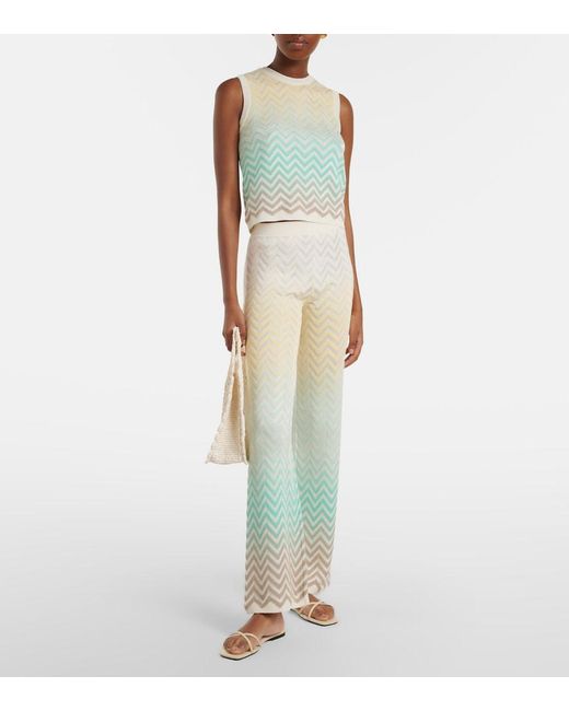 Missoni Multicolor Zigzag Cotton-Blend Flared Pants
