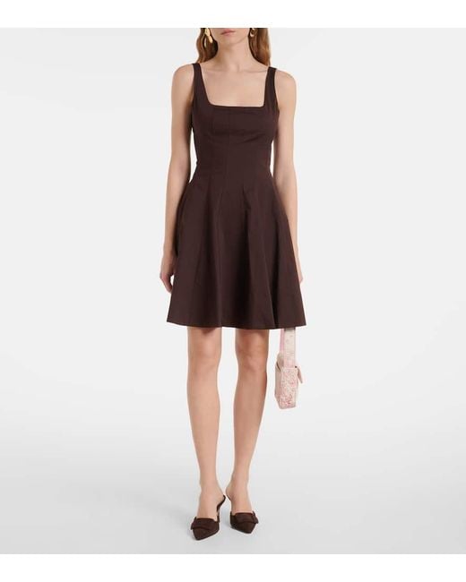 Staud Brown Wells Cotton Minidress