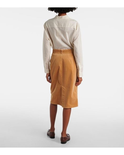 Polo Ralph Lauren Natural Cotton Corduroy Pencil Skirt