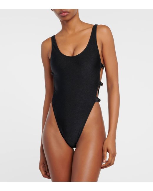 Adriana Degreas Black Deco Cutout Swimsuit