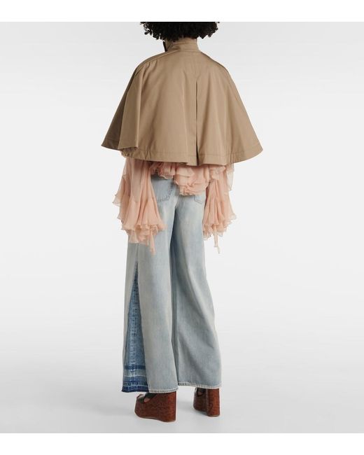 Chloé Natural Cropped Cape Aus Baumwollgabardine