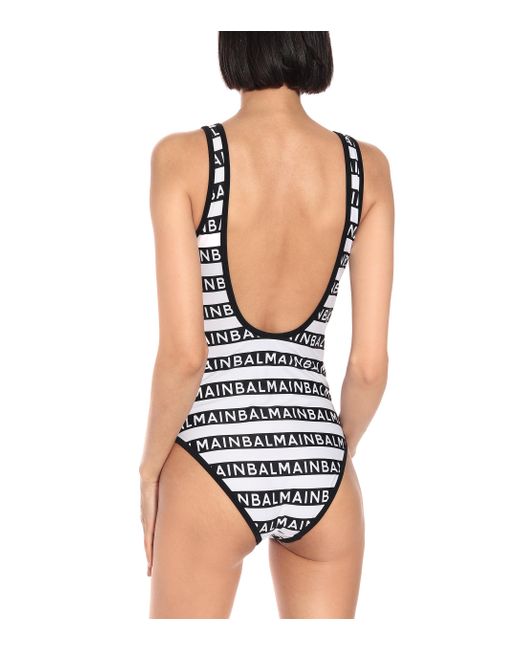 balmain logo swimsuit