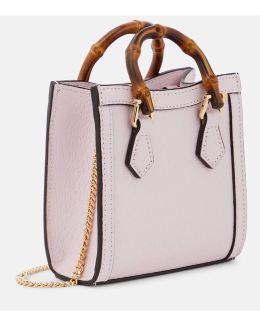 Gucci Pink Diana Mini Leather Tote Bag