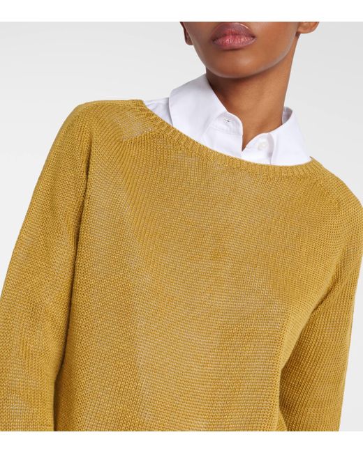 Max Mara Yellow Giolino Linen Sweater