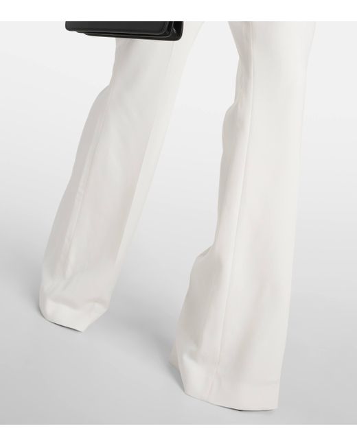 Balmain White High-rise Crepe Flared Pants