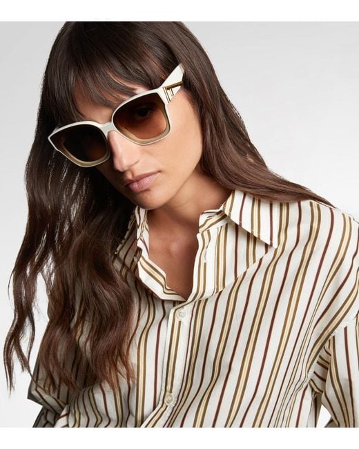 Fendi Brown First Butterfly Square Sunglasses