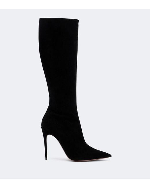 Paris Texas Black Vera Suede Knee-High Boots