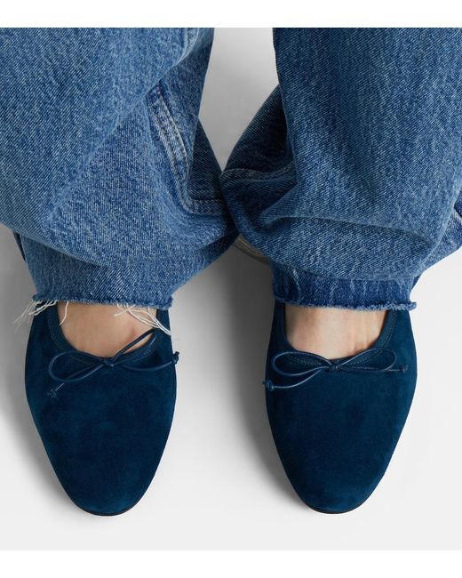 Christian Louboutin Blue Sweetie Jane Suede Ballet Flats