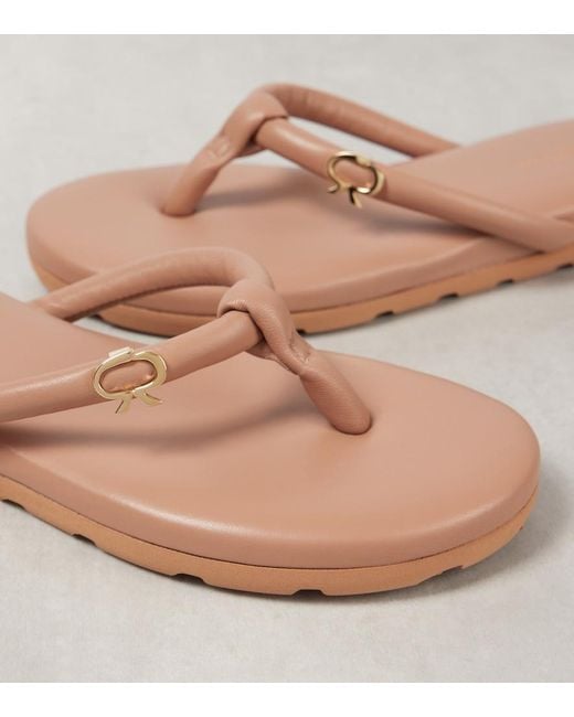 Gianvito Rossi Pink Juno Leather Thong Sandals