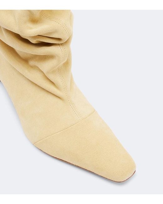 Staud Natural Wally Suede Mid-Calf Boots