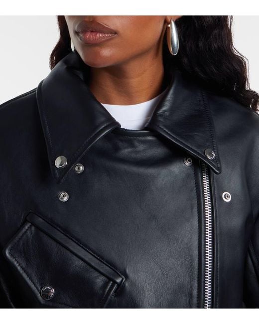 Simone Rocha Black Belted Leather Biker Jacket