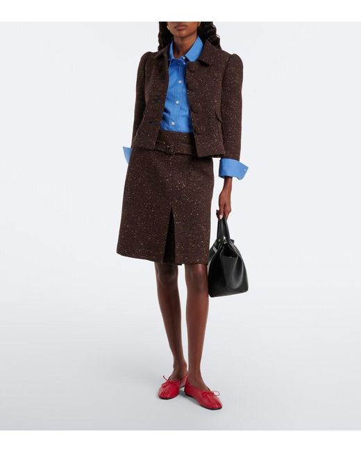ShuShu/Tong Brown Wool-Blend Cropped Jacket