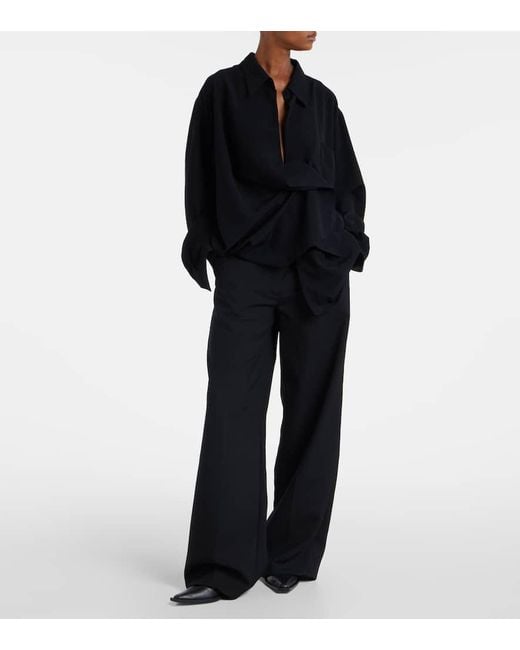 Calvin Klein Blue Simone Wool Wide-Leg Pants