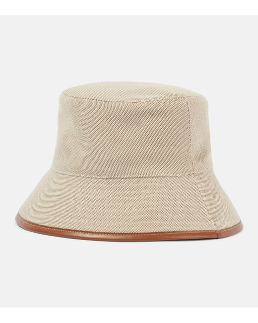 Miu Miu Natural Logo Canvas Bucket Hat