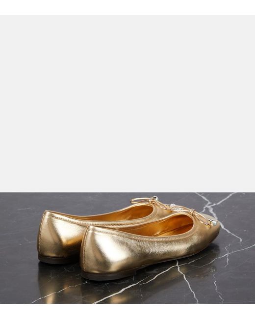 Jimmy Choo Natural Ballerinas Elme Aus Metallic-Leder