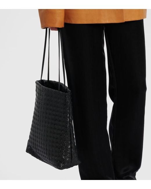 The Row Black Lilou Woven Leather Shoulder Bag