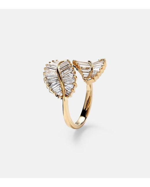 Anita Ko White Palm Leaf 18Kt Ring With Diamonds