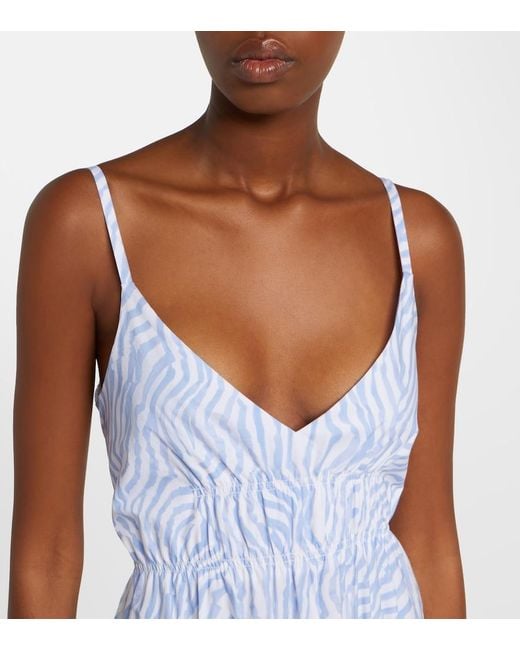 Proenza Schouler Blue Label Michelyn Printed Cotton-Blend Maxi Dress