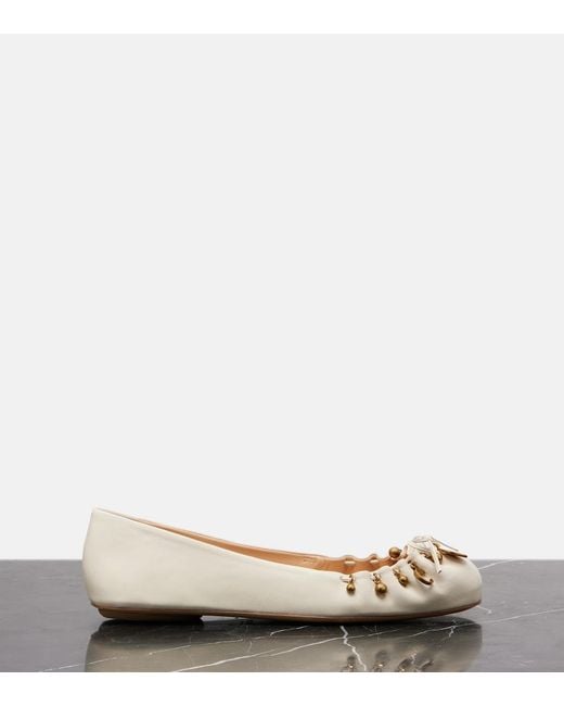 Chloé Natural Charms Leather Ballet Flats