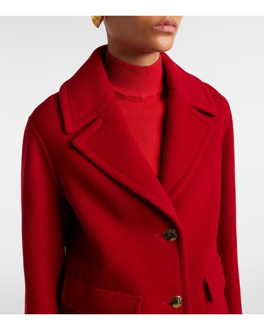 Max Mara Red Virgin Wool Jacket