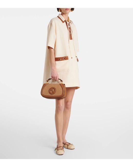 Gucci Natural Horsebit Ballet Flat, Fabric