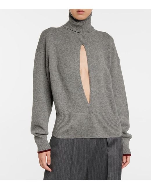 Victoria Beckham Gray Strickpullover Aus Einem Kaschmirgemisch