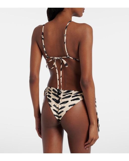 Johanna Ortiz Natural Printed Bikini Bottoms