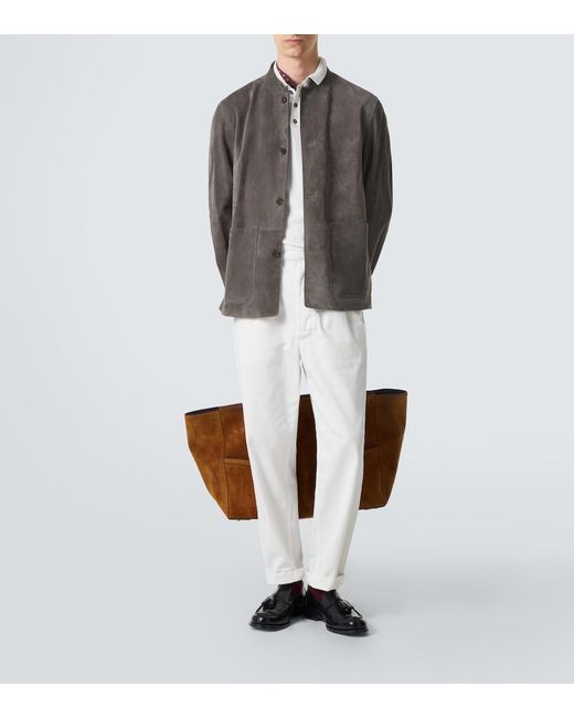 Dunhill Gray Suede Jacket for men
