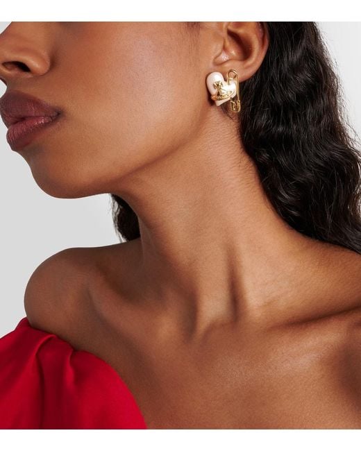 Vivienne Westwood Metallic Orietta Faux Pearl Earrings