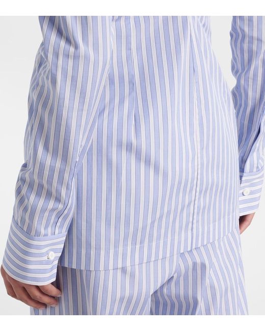 The Attico Blue Zebra-Print Satin Shirt