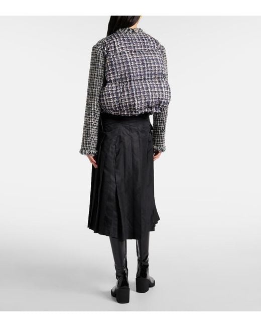 Sacai Black Wool-Blend Tweed Jacket