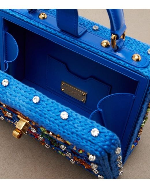 Dolce & Gabbana Blue Dolce Box Beaded Box Bag