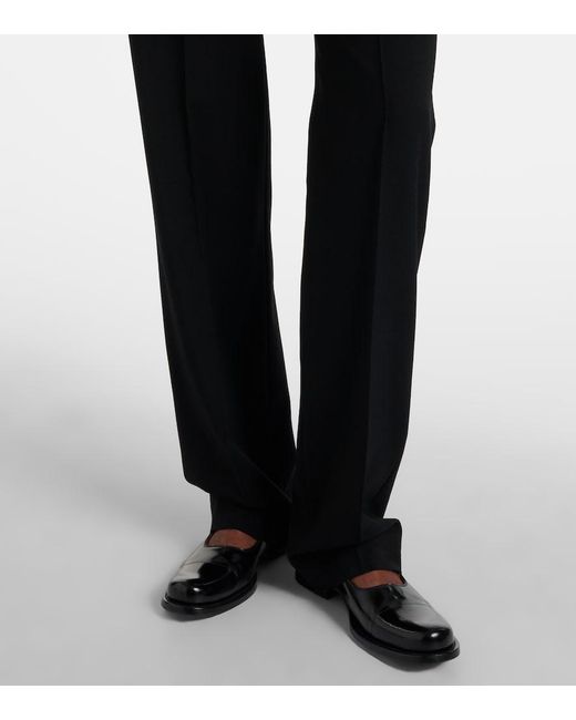 The Row Black Hiram Wool Straight Pants