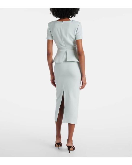 Robe Midi En Laine Et Soie Roland Mouret en coloris White